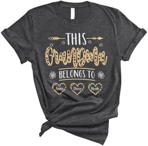 FLOCHIL Personalized Grandma Shirt, Custom Grandma Tshirts with Kid Name, Mothers Day Shirts for Women, Custom Gifts for Grandma, Mothers Day, Christmas
