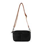 The Sak Women's Cora Leather Crossbody, Black, One Size