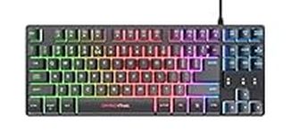 Trust Gaming TKL Keyboard with UK Layout GXT 833 Thado - Compact Tenkeyless Design (80 Percent), RGB, Multicolour LED lighting, Anti-Ghosting, USB Plug and Play, PC/Mac/Laptop [Amazon Exclusive]