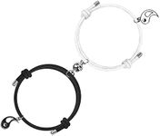 free-space Best Friend Magnetic Bracelets for 2 Matching Yin Yang Relationship Attraction for Friendship Boyfriend Girlfriend (Yinyang2), verstellbar, Metal