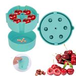 Cherry Pitter, Portable Cherry Pitter Tool,Labor-Saving Push Down cherry stoner remover,Pits up to 6 Cherries at Once,for cherry season Making Cherry Jam,Dishwasher Safe