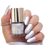 DeBelle Gel Nail Polish Chrome Silver (Metallic Silver Nail Paint)|Non UV - Gel Finish |Chip Resistant | Seaweed Enriched Formula| Long Lasting|Cruelty and Toxic Free| 8ml