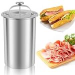 Stainless Steel Ham Press Maker, Multifunctional Meat Press Cooker, Round Shape Homemade Deli Meat Press Cooker Machine, Ham Mould Cooking Ham Mould for Meat Pork Seafood Beef Fish Poultry (A)