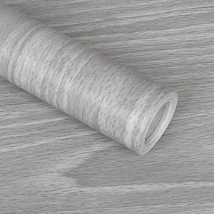 Melwod Gray Wood Contact Paper 17.71 x 1181 Inch Wood Grain Texture Peel and Stick Wallpaper Adhesive Paper Light Grey Wall Covering Desk Drawer Cabinets Wardrobe