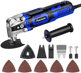 AVID POWER Oscillating Tool, 3.5-Amp Oscillating Multi Tool with 4.5° Oscillation Angle, 6 Variable Speeds and 13pcs Saw Accessories, Auxiliary Handle and Carrying Bag - Blue