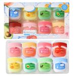 Lip balm Set, 8 Packs Lip Balm Multipack,Original, Honey, Avocado, Rose, Sakura, Peach, Lemon & Strawberry,Reduce Lip Lines&Wrinkle Day&Night Lip Care Gift For Girls Women