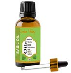 Indus Valley 100% Pure Natural & Organic, Undiluted Basil Essential Oil with Glass Dropper for Skin, Hair Care -15ml