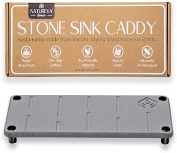 Natureva Home - Stone Sink Caddy | Absorbing Water Instantly | Made of Natural Diatomaceous Earth | Fast-Drying & Non-Slip | Luxurious Kitchen & Bathroom Organiser | Design Rain | Colour Graphite