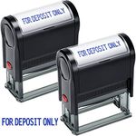 2 Pcs Stamp Self Inking Rubber Stamp Ink Office Stamps for Business Message Payable Accounts Office Supplies and Retail Use (Blue, for Deposit Only Style)