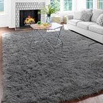 Gray Area Carpet for ,4'X6',Fluffy Shaggy Throw Rug ,Furry/Fuzzy Plush Carpet for Baby, Kids Cute Nursery/Living Room/Bedroom Décor, Grey ,Rectangle