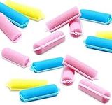 Dokpav 36 Pcs Foam Sponge Hair Rollers, 2cm Flexible Hair Styling Curlers Soft Sponge Curlers for Hair Styling (Pink, Yellow and Blue)