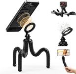 TELESIN° Magnetic Flexible Tripod for iPhone, Mini Bendable Tripod Phone Stand for Magsafe Stroller Treadmill Tube Bike Motorcycle Arm Phone Holder Selfie Stick for Video Recording for iPhone Android