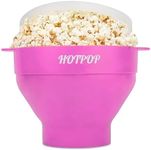 The Original HOTPOP Microwave Popcorn Popper, Silicone Popcorn Maker, Collapsible Bowl BPA Free & Dishwasher Safe (Pink)