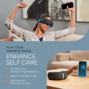 Lifepro Oculax Eye Massager – Blue, Heated Vibration Therapy