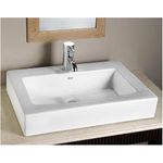 23 inch(s) x 17.5 inch(s) Boxe White Above Counter Single Hole Bathroom Sink