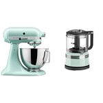 KitchenAid Ultra Power Plus Series 4.5-Quart Tilt-Head Stand Mixer + KitchenAid KFC3516IC 3.5 Cup Mini Food Processor, Ice Blue