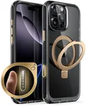 SUPCASE for iPhone 16 Pro Max Case with Camera Control Capture Button (Unicorn Beetle Mag), [Built-in Stand] [Compatible with MagSafe] [Military-Grade Protection] Clear Magnetic Phone Case, Black/Gold