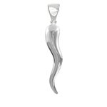 US Jewels Men's 925 Sterling Silver Italian Horn Good Luck Pendant, 26mm, m