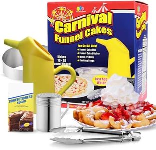 Funnel Cake Kit Deluxe Bundle- Includes Funnel Cake Mix, Ring, Dredge, and 1lb Confections Sugar - Funnel Cake Maker Machine - Carnival Food Makers- Funnel Cake Mix