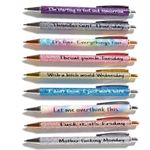 HLPHA Swear Word Funny Pens, 9pcs Funny Ballpoint Pens Different Swear Word Set, Premium Glitter novelty pens Swear Word Daily Pen Set, offensive pens Funny Office Gifts (9 Pcs)