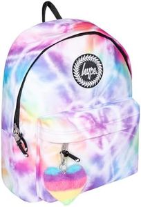 Hype Girl's Rainbow Heart Tie-Dye Backpacks, One Size, Rainbow, One Size