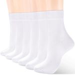 ATBITER Women's Thin Cotton Socks,Soft Cotton Bootie Socks Women Above Ankle Crew Socks (6-Pairs With Present Box), 6 Pairs 6white, 5-9