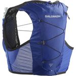 Salomon Active Skin 4 Unisex Running Hydration Vest Hiking Trail With Flasks Included, Precision Fit, 4L, Easy Access, and Optimized Storage, Blue, XL