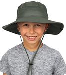 GearTOP Sun Hats for Kids Bucket Hat, Kids Hats Boys Sun Hat Girls Sun Hat for Safari, Beach, Pool, Fishing Hats for Ages 5-13 UPF 50+ Sun Protection Army Green