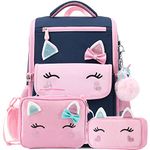 AO ALI VICTORY Unicorn Backpack for Girls with Lunch Box Set Kawaii Kids Toddler Bookbags Cute Kindergarten Preschool Elementary School Bag, Blue Backpack+lunch Bag+ Pencil Case, S, Daypack Backpacks