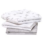 aden + anais Boutique Musy Squares, 100% Organic Cotton Muslin, Lightweight and Beathable Diaper Bag Essential, 3 Pack, Map The Stars