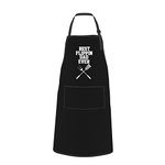 wodealmug Men's Best Flippin Dad Ever Grilling Apron BBQ Apron Adjustable Cooking Daddy Apron With Pocket Grilling Gifts For Papa, Husband