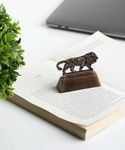 ZAHEPA Metal Paper Weight for Office Table - Make in India Themed, Stylish & Fancy Desktop Showpiece, Copper (72 X 23 X 60 mm, 110 gm)