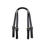 ericotry 2PCS PU Leather Replacement Shoulder Straps Handle Bag DIY Bag Belt with Adjustable Buckle for Shoulder Bag Handbag Purse Making (Black)