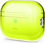 elago Clear Case Compatible with Apple AirPods Pro 2nd Generation Case (2022) - Protective Case Cover, Shockproof, Gel Tape Included, Wireless Charging, Reduce Yellowing (Neon Yellow)