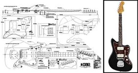 Luthiers Supplies Plan of Fender Jazzmaster Electric Guitar - Full Scale Print