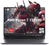 MALLRACE 2026 RX16 Gaming Laptop,AMD Ryzen 7 7735HS (Beat i7-12650H, Up to 4.75GHz), 16 Inch FHD Display,16GB DDR5 RAM,512GB PCIe SSD, AMD Radeon 680M Graphics, Backlit Keyboard, Wi-Fi 6, Windows 11