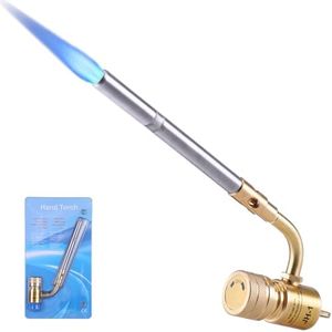 Mapp Gas Torch, Propane Torch Head 360° Rotatable Nozzle, Plumbing Torch Flame Adjustable Fuel by Propane Mapp Map-Pro Gas, High Intensity, Brass Pressure Regulator