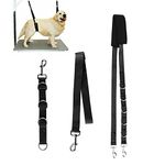 3Pcs Pet Dog Grooming Harness Strap Noose Restraint Belly Pad Leash Neck and Haunch Holder Grooming Adjustable Table Rope with D-Rings Bathing Band(Black)