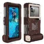 ShellBox Case Diving Case 2nd Gen for iPhone/Samsung Galaxy Series, Universal Phones[4.9-6.9 Inch],Snorkeling[15m/50ft] Full Body Protector(Coffee-Beige)