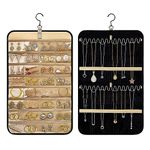 Hanging Jewelry Organizer For Necklaces With Zippered Pockets