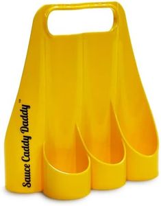 SAUCE CADDY DADDY 6-bottle Carrier for Hot Sauce, Holds Standard 5oz Bottles, Hot Sauce Organizer, Condiment Holder