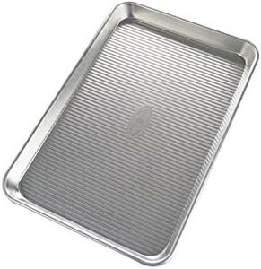 USA Pan 1040JR-BB-2-1 Bare Aluminum Jelly Roll Pan, 14.25x9.5, Metal