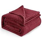 Bedsure Fleece Blanket King Size for Bed - Soft Cosy Fluffy Throw Blankets, Warm Large Throws for Audlts, Dark Red, 270x230 cm