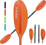 HIKULA Kayak Paddles 4 Pieces Aluminum Shaft and PP Blade Floating Comfort 90.5inch Lightweight Oars for Inflatable Kayak Orange