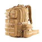 TriPole Alfa 45 Litres Military Tactical Backpack And Rucksack With Detachable Sling Bag | Rain Cover | 3 Year Warranty, Khaki