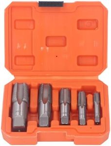 5 Piece NPT Pipe Tap Set, 3/4 1/2 3/8 1/4 1/8inch Carbon Steel NPT Thread Forming Taps with Durable Plastic Case, NPT Tap Set for Accurate Threads, Assorted Plumbers Mechanics