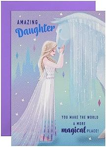Hallmark Tarjeta de cumpleaños para hija, diseño de Frozen de Disney con actividad