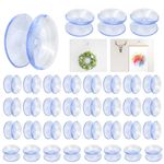 BUENTYA 20 Pcs Double Sided Suction Cups, 20mm Clear PVC Plastic Suckers Glass Table Suckers Non-Slip Suction Cups for Glass Table Top Home Organization