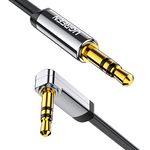 UGREEN Aux Cable Right Angle 3.5mm to 3.5mm Audio Lead Stereo Headphone Mini Jack Male to Male Auxiliary Cord Flat 90° Compatible with Car Aux iPhone iPad iPod TV PC Tablet Laptop MP3 Speaker (2M)