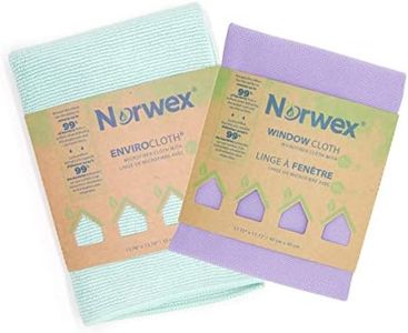 Norwex Basic Package - Microfiber Antibacterial - Glass Window Cleaning Cloth and Household Enviro Dusting Cloth Colors May Vary